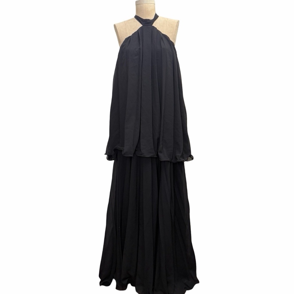 Missguided Black Halter Maxi Dress View 2